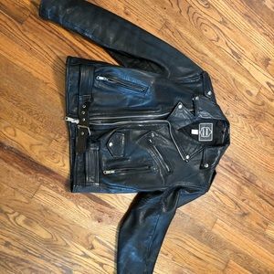 Leather motorcycle jacket